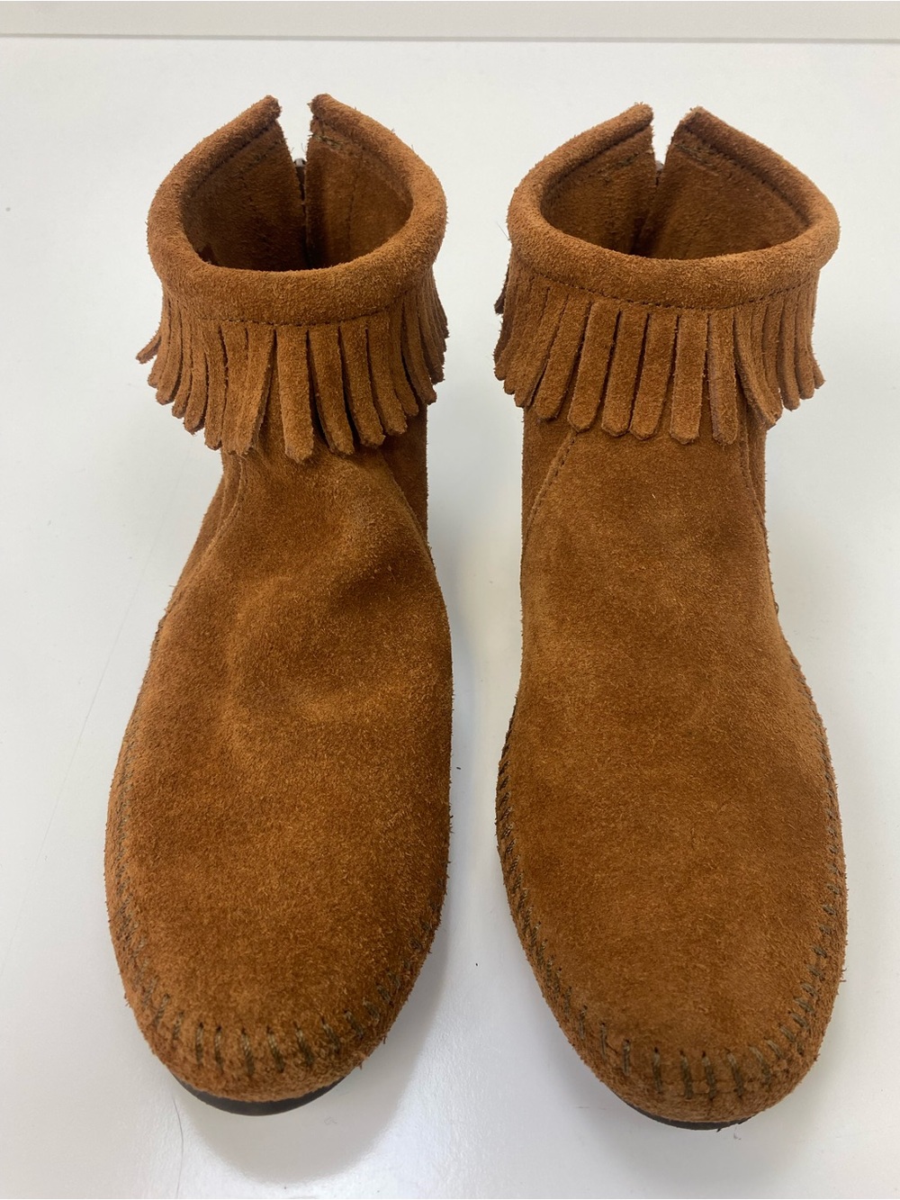 Minnetonka Suede Ankle Boot in Chestnut